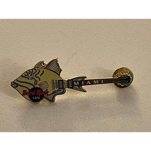 Hard Rock Cafe Pin Pinback Miami Fish Guitar MA1